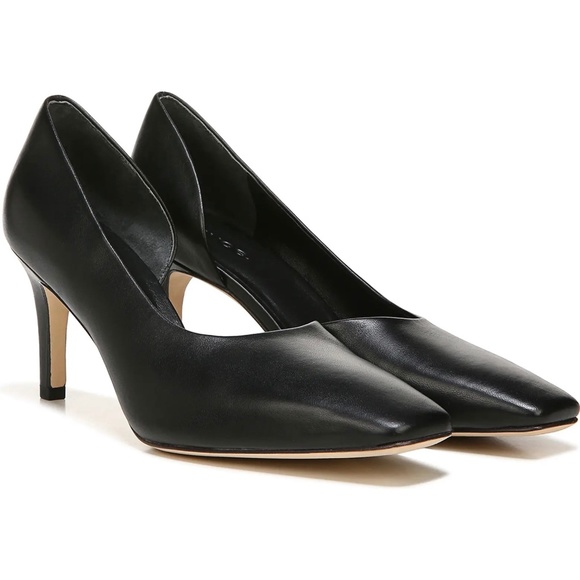 VINCE Tiana Pointed Toe Leather Pumps in Black Size 39 - Picture 2 of 6